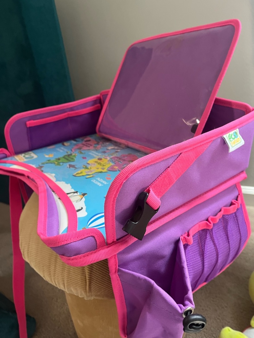 Kids Travel Activity Tray and Storage Caddy - Pink and Purple - Picture 2 of 5